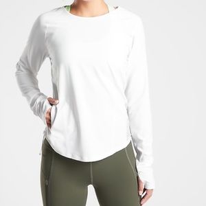 Athleta White Long-Sleeve Performance Top